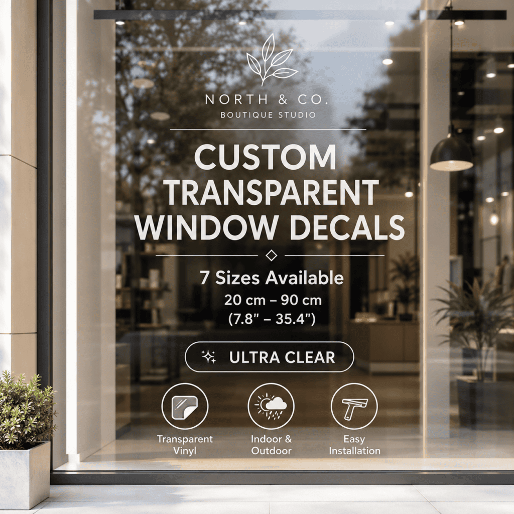 Adhesivos personalizados transparentes para ventanas