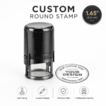 Custom Round Self-Inking Stamp – 1.65″ (4.2 cm) Personalized Rubber Stamp – stamp1